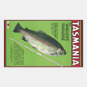 Tasmania ~ The Angler's Paradise Rectangular Sticker