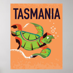 Tasmania vintage travel poster. poster