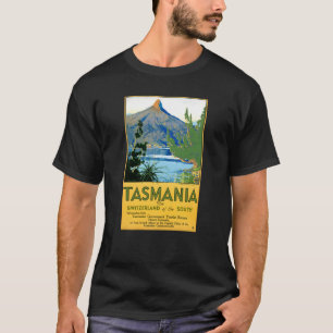 Tasmania Vintage Travel Poster Restored T-Shirt