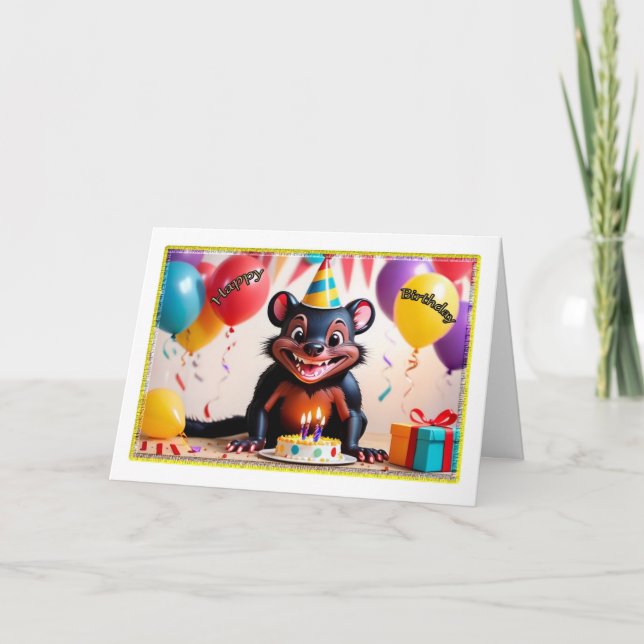 Tasmanian Devil Boy's Birthday Card (Front)