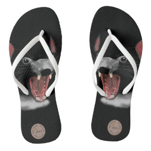 Tasmanian Devil  by Chrissy Wild Flip Flops