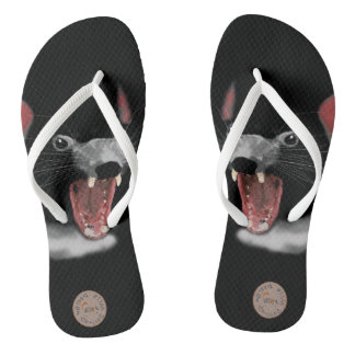 Tasmanian Devil  by Chrissy Wild Flip Flops