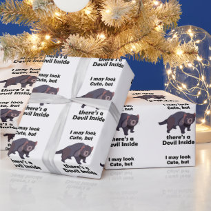 Tasmanian Devil Cute Devil Inside Funny Marsupial Wrapping Paper