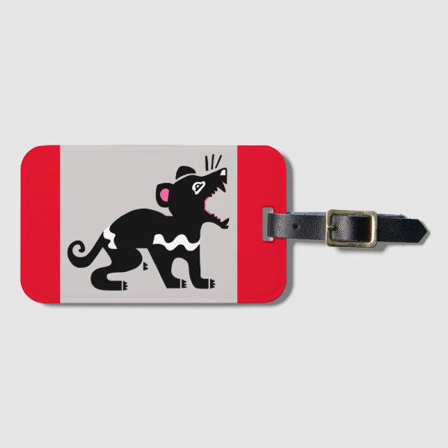  Tasmanian DEVIL -Endangered animal -Marsupial Luggage Tag (Front Horizontal)