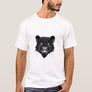 Tasmanian Devil Head Black & White T-Shirt