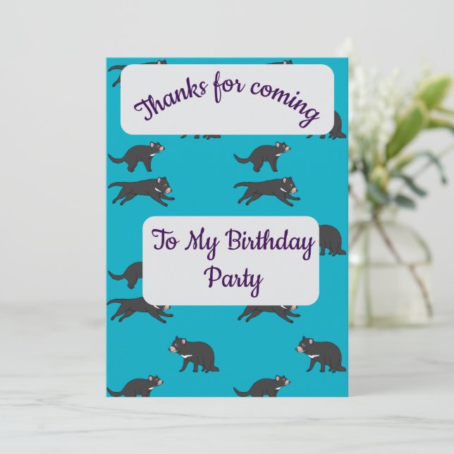 Tasmanian Devil Thank you Card (Standing Front)