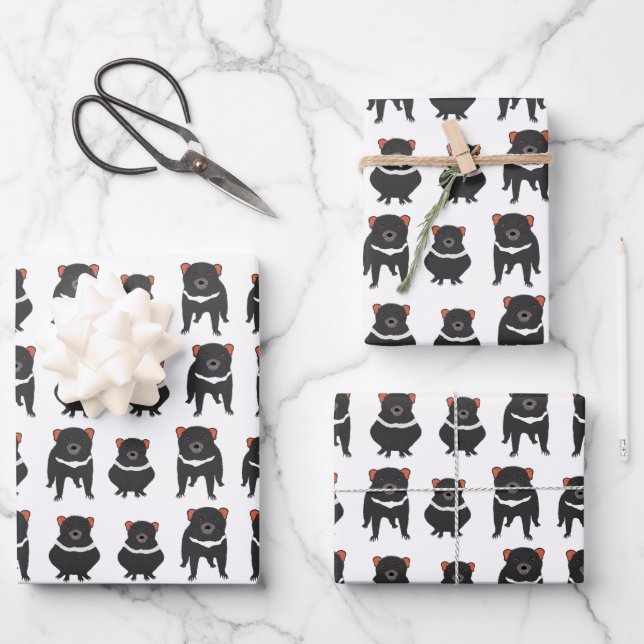 Tasmanian Devils Wrapping Paper Sheets (Front)
