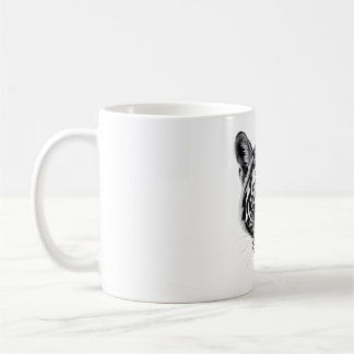 Tasmanian Tiger Head Black & White T-Shirt Coffee Mug