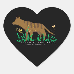 Tasmanian Tiger In A Heart Sticker