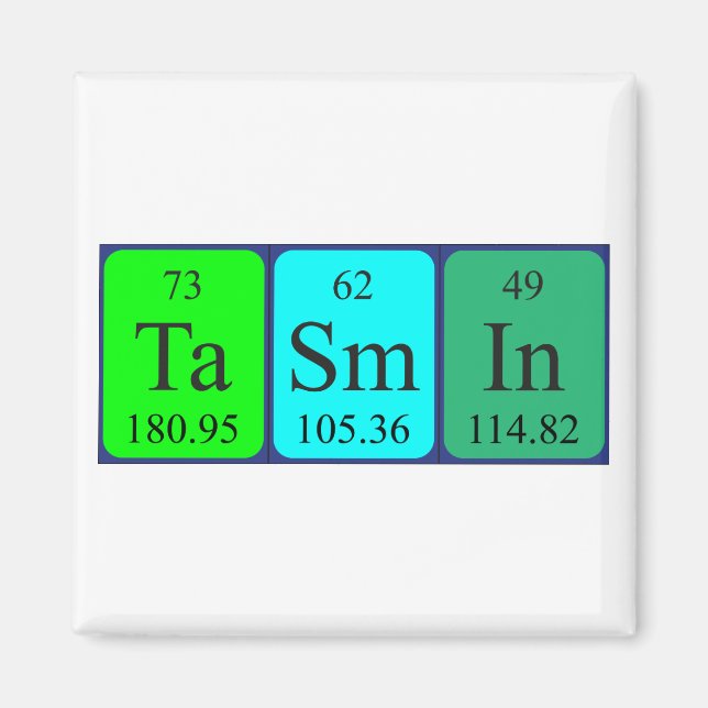 Tasmin periodic table name magnet (Front)