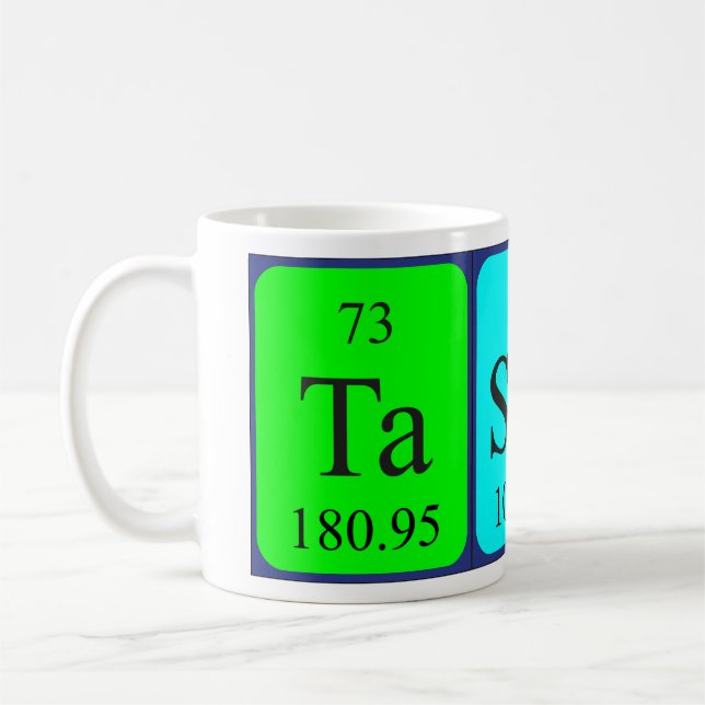 Tasmin periodic table name mug (Left)