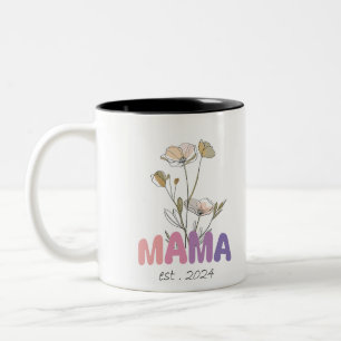 Tasse 2 Couleurs Mama Est 2024 Mothers Day Two-Tone Coffee Mug
