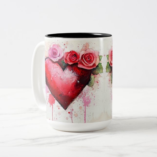 Tasse 2 Couleurs Personalized Valentine Coffee Mug (Front Left)