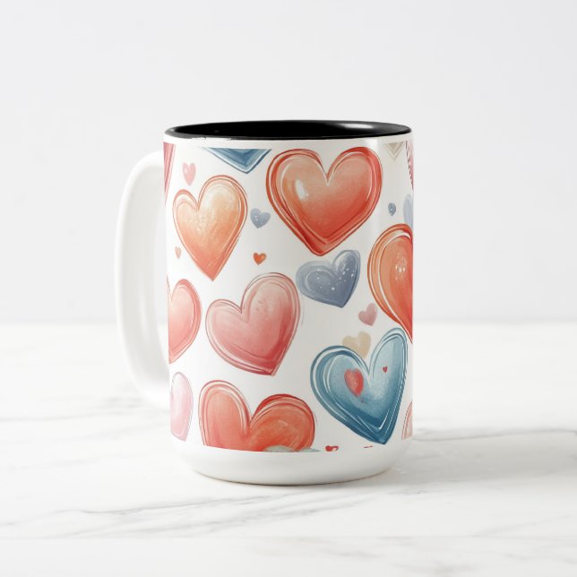 Tasse 2 Couleurs Personalized Valentine Coffee Mug (Front Left)