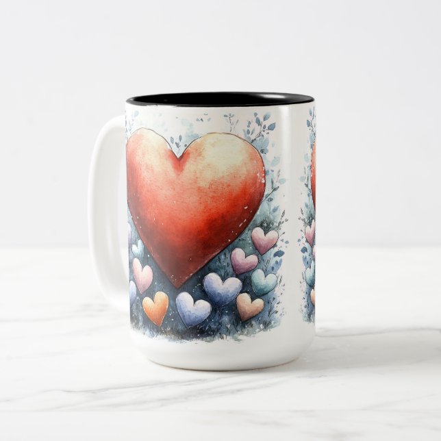 Tasse 2 Couleurs Personalized Valentine Coffee Mug (Front Left)