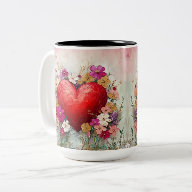 Tasse 2 Couleurs Personalized Valentine Coffee Mug (Front Left)