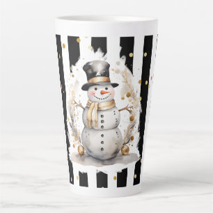 Tasse Latte Groß Snowman and Stripes Var01 Mug