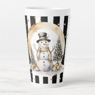 Tasse Latte Groß Snowman and Stripes Var03 Mug