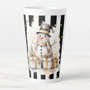 Tasse Latte Groß Snowman and Stripes Var04 Mug