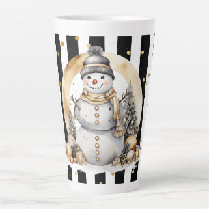 Tasse Latte Groß Snowman and Stripes Var06 Mug