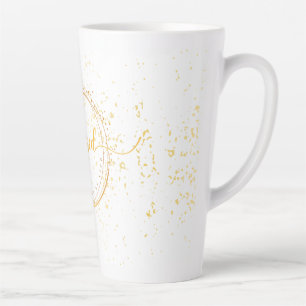 Tasse latte moderne Dorée/Citation De Café Blessed Latte Mug