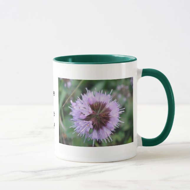 Tasse lila Blütenkugel: have a nice day Mug (Right)