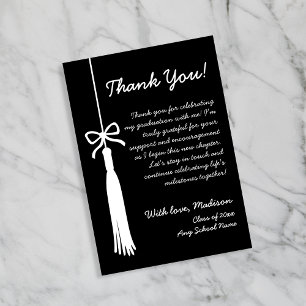 Tassel & Bow Black Class Of 2026 Graduation Thank You Card
