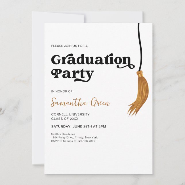 Tassel Graduation Party Invitation (Front)