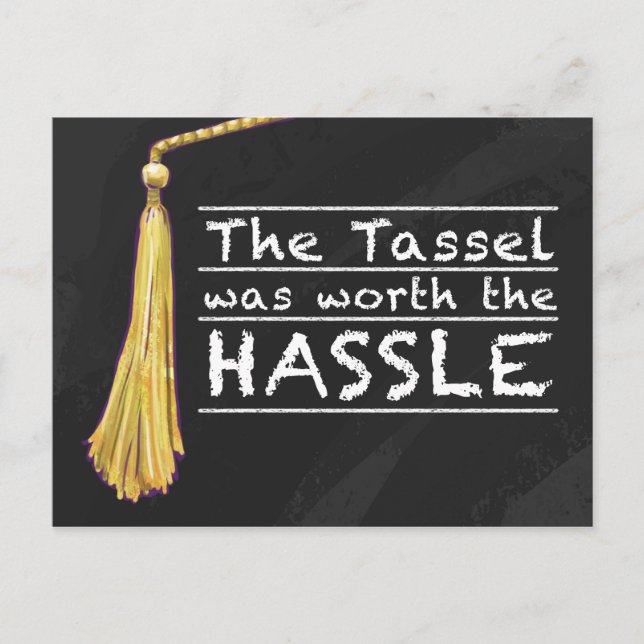 Tassel Hassle Silver Postcard (Front)