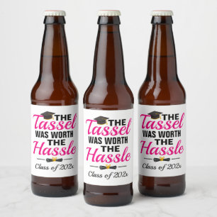 Tassel Worth Hassle Graduation Beer Label