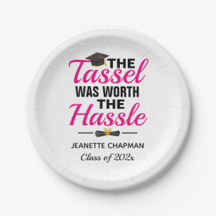 Tassel Worth Hassle Graduation Paper Plates