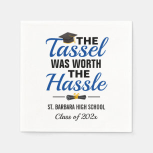 Tassel Worth Hassle Graduation Party Napkins