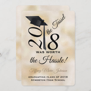 Tassel Worth the Hassle Graduation 2018 Invitation