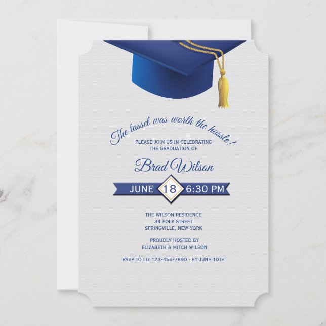 Tassel Worth the Hassle Graduation Invitation (Front)