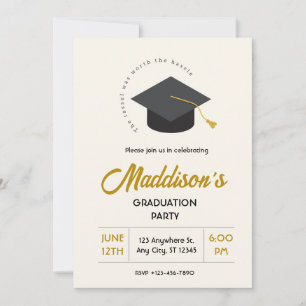 Tassel Worth the Hassle Graduation Invitation