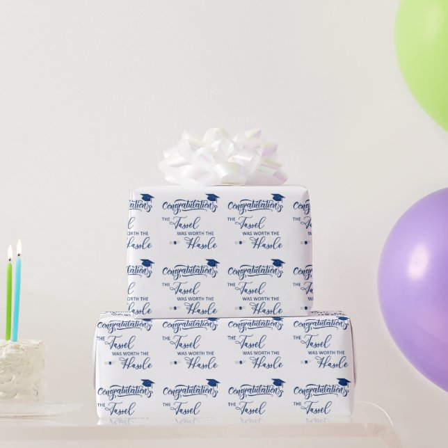 Tassel Worth the Hassle Graduation Wrapping Paper (Party Gifts)