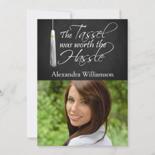 Tassel Worth the Hassle Photo Graduation Invitation