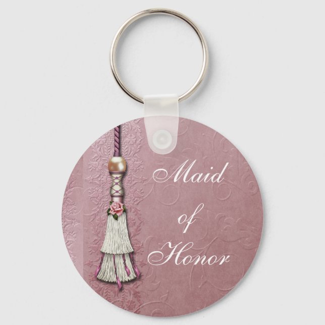 Tasseled Rose Dreams Key Ring (Front)