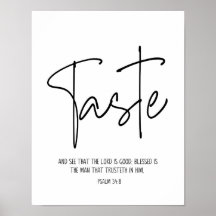 Taste And See, Psalm 34:8, Scripture, Modern 