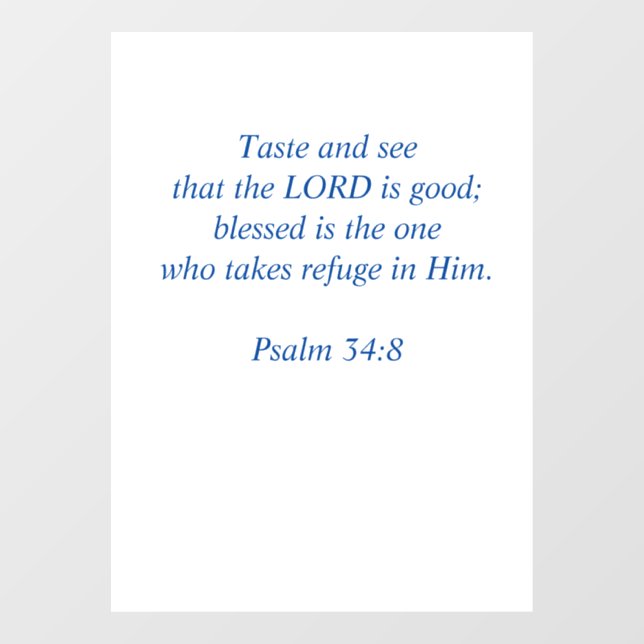 Taste and See that the Lord Is Good Window Cling (Sheet)