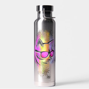 Taste cat colors sunglasses water bottle