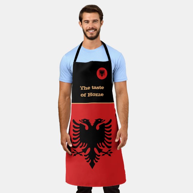 Taste of Home & Albanian Flag, Albania /Cooking Ap Apron (Worn)