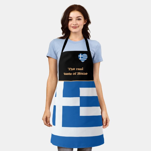 Taste of Home, Greek Flag, Greece /Athens Cooking Apron (Worn)