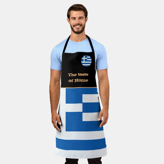 Taste of Home, Greek Flag, Greece /Athens Cooking Apron (Worn)