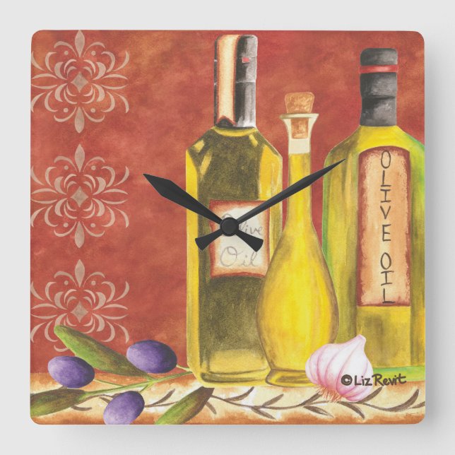 Taste of Italy 700 by Liz Revit Square Wall Clock (Front)