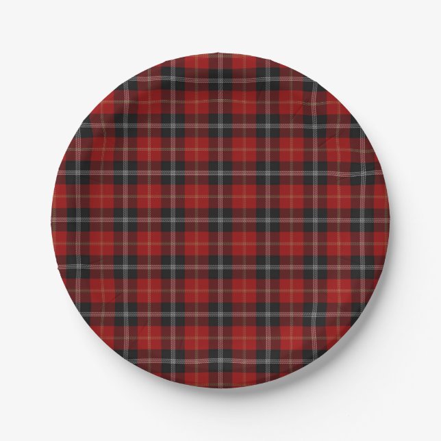 Taste of Scotland Clan Marjoribanks Tartan Plaid Paper Plate (Front)