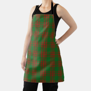 Taste of Scotland Clan Menzies Green Red Tartan Apron
