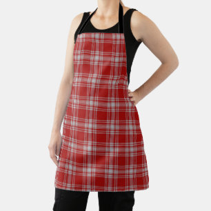 Taste of Scotland Clan Menzies Red White Tartan Apron