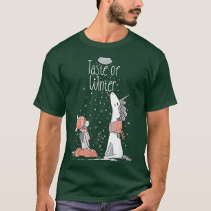 Taste of winter Girl unicorn scarf snow falling wo T-Shirt