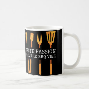 Taste Passion Feel The BBQ Vibe Golden Grill Tools Coffee Mug